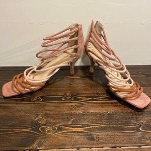11W Pink Strappy Heels NWOT